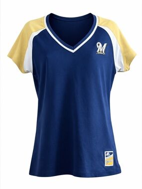 Majestic Milwaukee Brewers Women’s V-Neck Jersey – Size Large